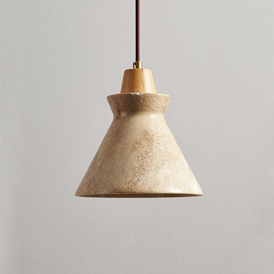 Ember Travertine Cone Pendant Lamp