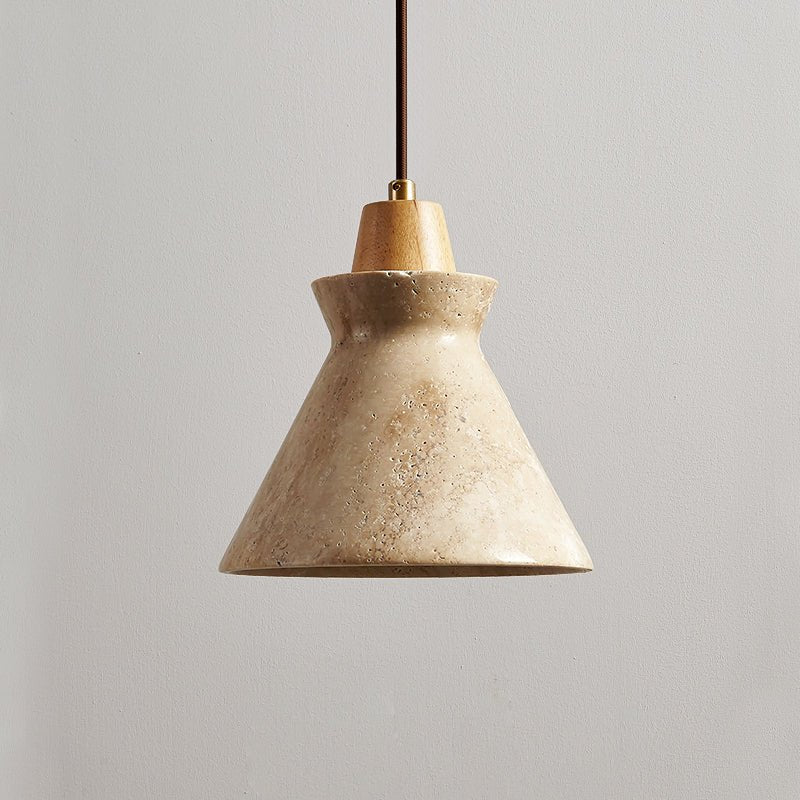 Ember Travertine Cone Pendant Lamp
