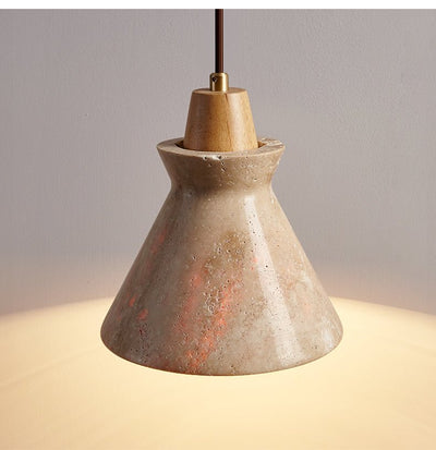 Ember Travertine Cone Pendant Lamp