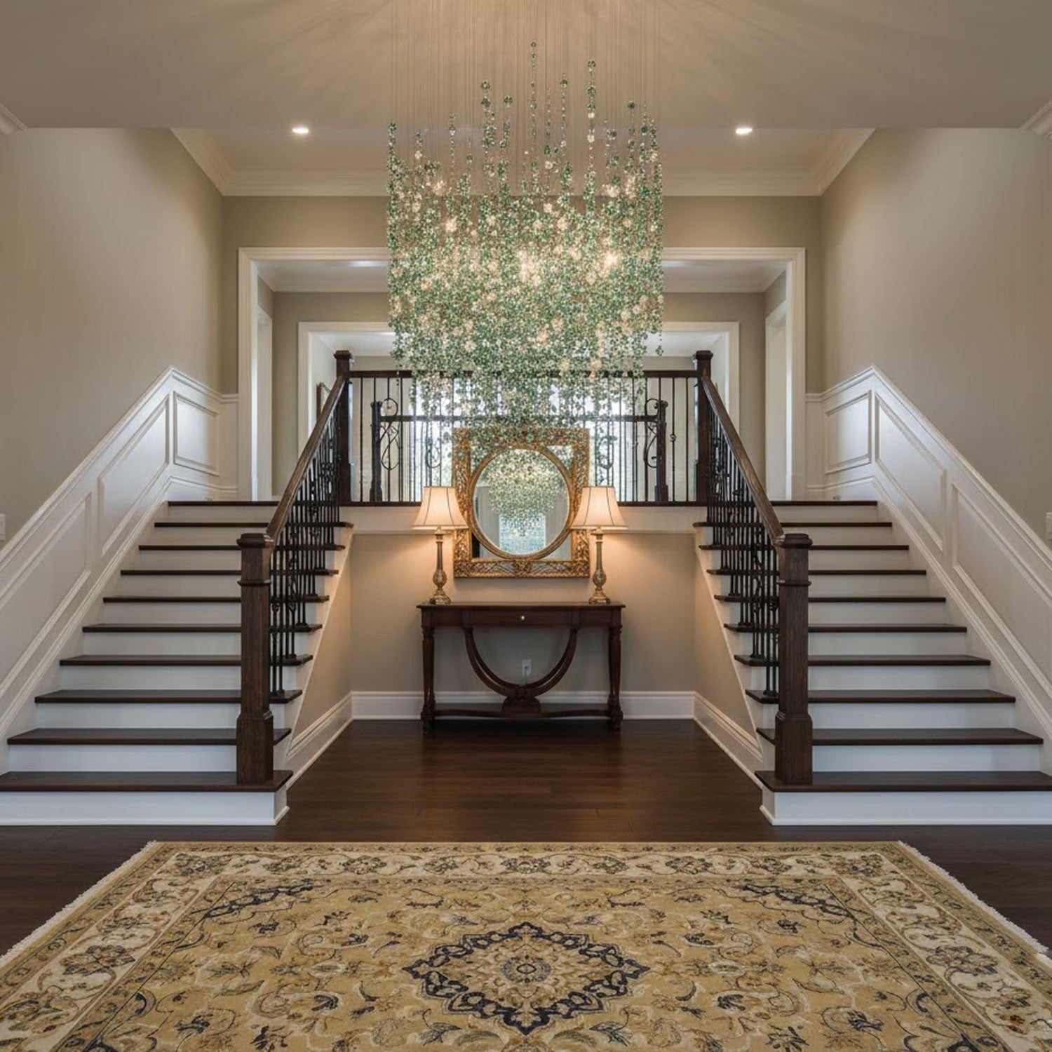 Rainfall Crystal Emerald Green Clear Customize Chandelier