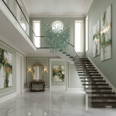 Rainfall Crystal Emerald Green Clear Customize Chandelier