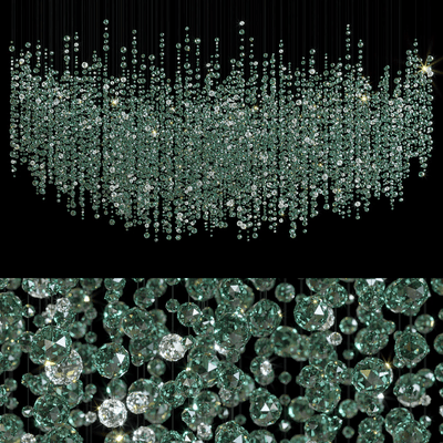 Rainfall Crystal Emerald Green Clear Customize Chandelier