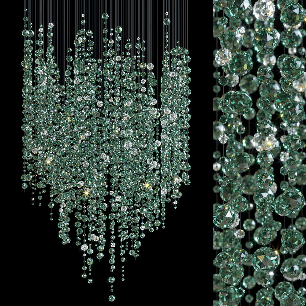 Rainfall Crystal Emerald Green Clear Customize Chandelier