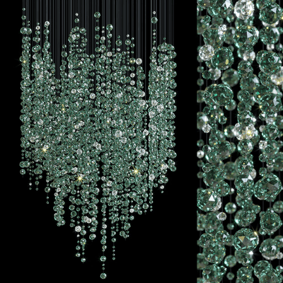 Rainfall Crystal Emerald Green Clear Customize Chandelier