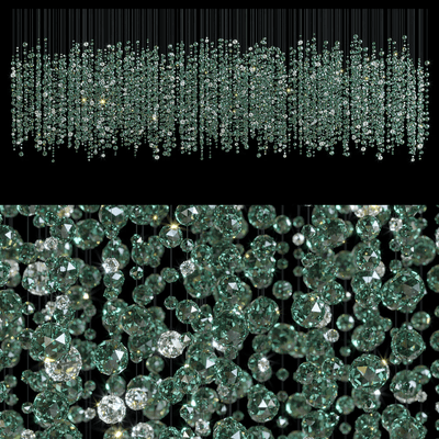 Rainfall Crystal Emerald Green Clear Customize Chandelier