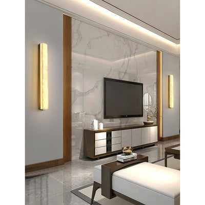 Quill Brass Alabaster Wall Lamp