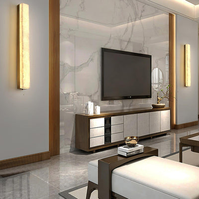 Kristy Linear Brass  Alabaster Wall Lamp