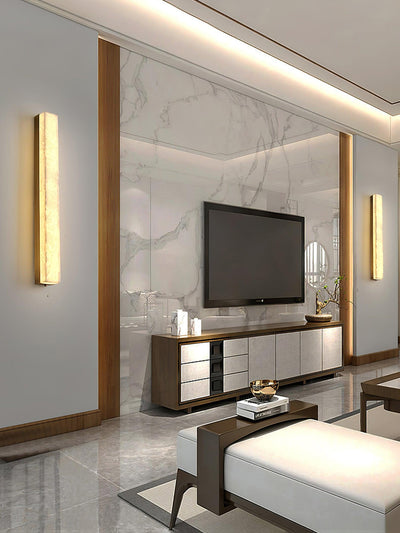 Nivearia Minimalist Alabaster Wall Lamp Rectangular