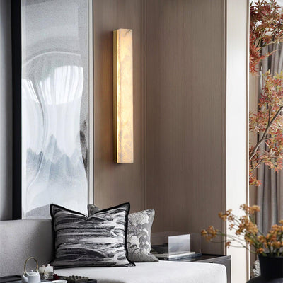 Nivearia Minimalist Alabaster Wall Lamp Rectangular
