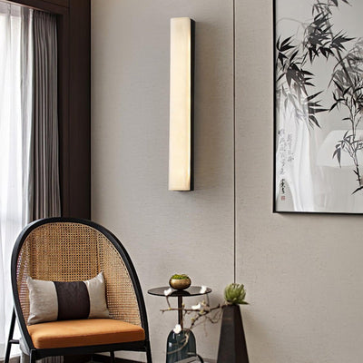 Kristy Linear Brass  Alabaster Wall Lamp