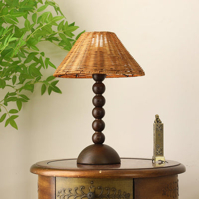 Auroran Wood & Rattan Table Lamp