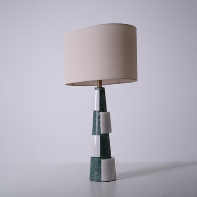 Obelisk Stacked Marble Table Lamp