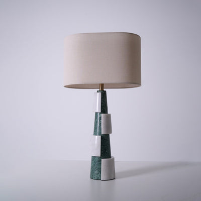 Obelisk Stacked Marble Table Lamp