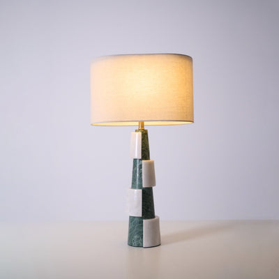 Obelisk Stacked Marble Table Lamp