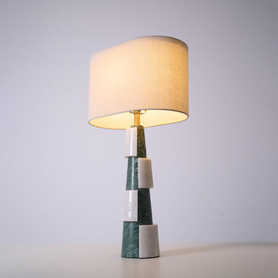 Obelisk Stacked Marble Table Lamp