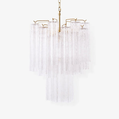 Celorora Chandelier Clear Murano Glass Tube Tiered Modern