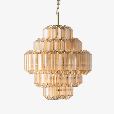 Liorerira Chandelier Aurum Cascade Murano Glass Prism Art