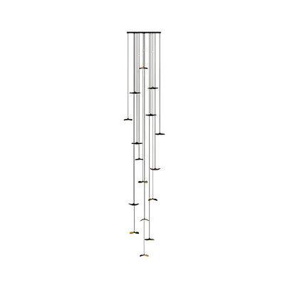 Abbott Modern Minimalist Empty Leaf Wood Chandelier