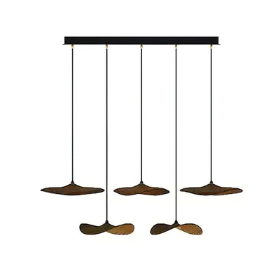 Abbott Modern Minimalist Empty Leaf Wood Chandelier