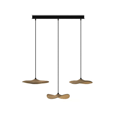 Abbott Modern Minimalist Empty Leaf Wood Chandelier