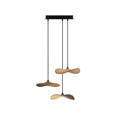 Abbott Modern Minimalist Empty Leaf Wood Chandelier
