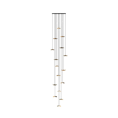 Abbott Modern Minimalist Empty Leaf Wood Chandelier