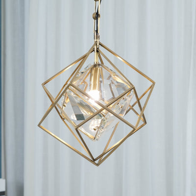 Zovin Brass & Crystal Glam Pendant Light