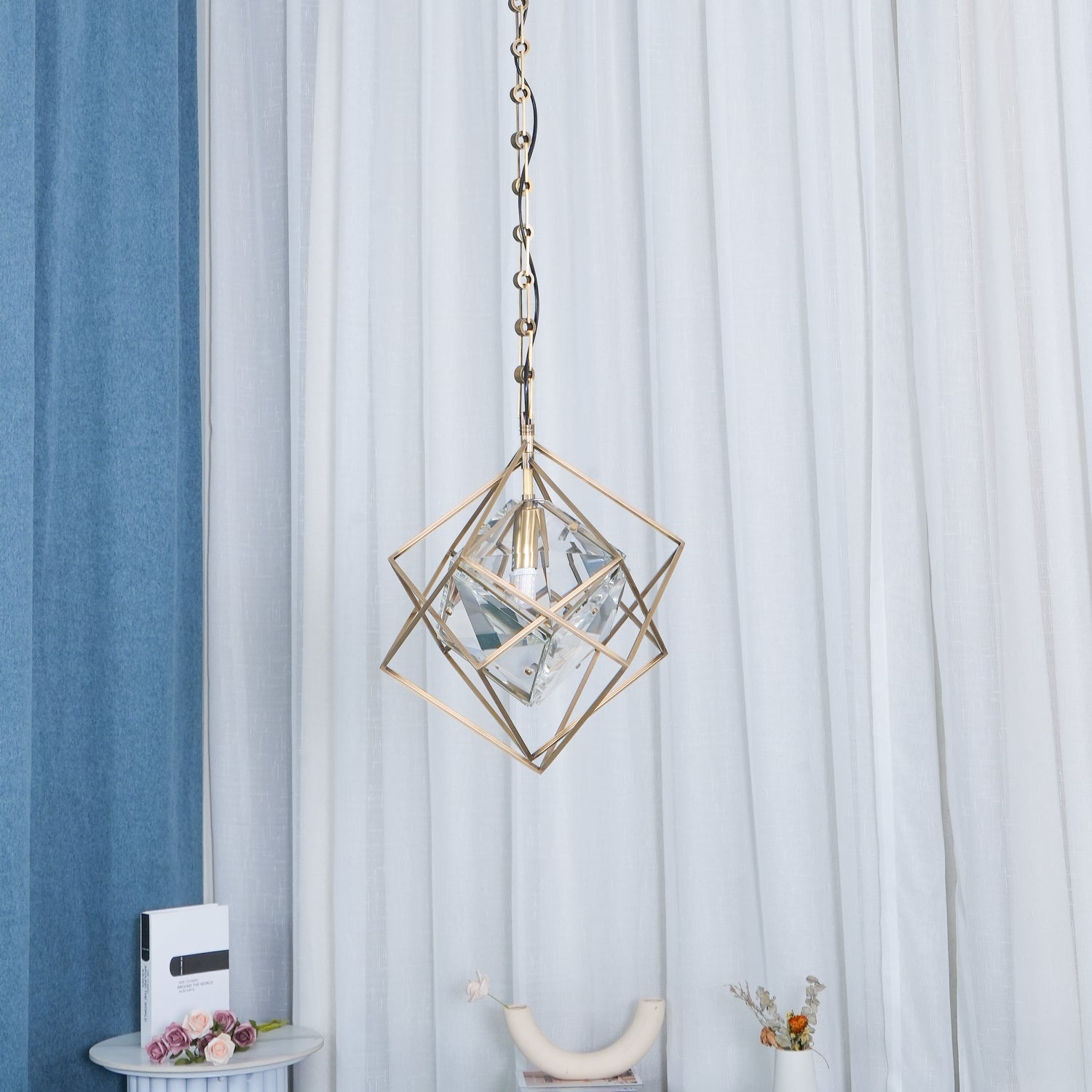 Zovin Brass & Crystal Glam Pendant Light