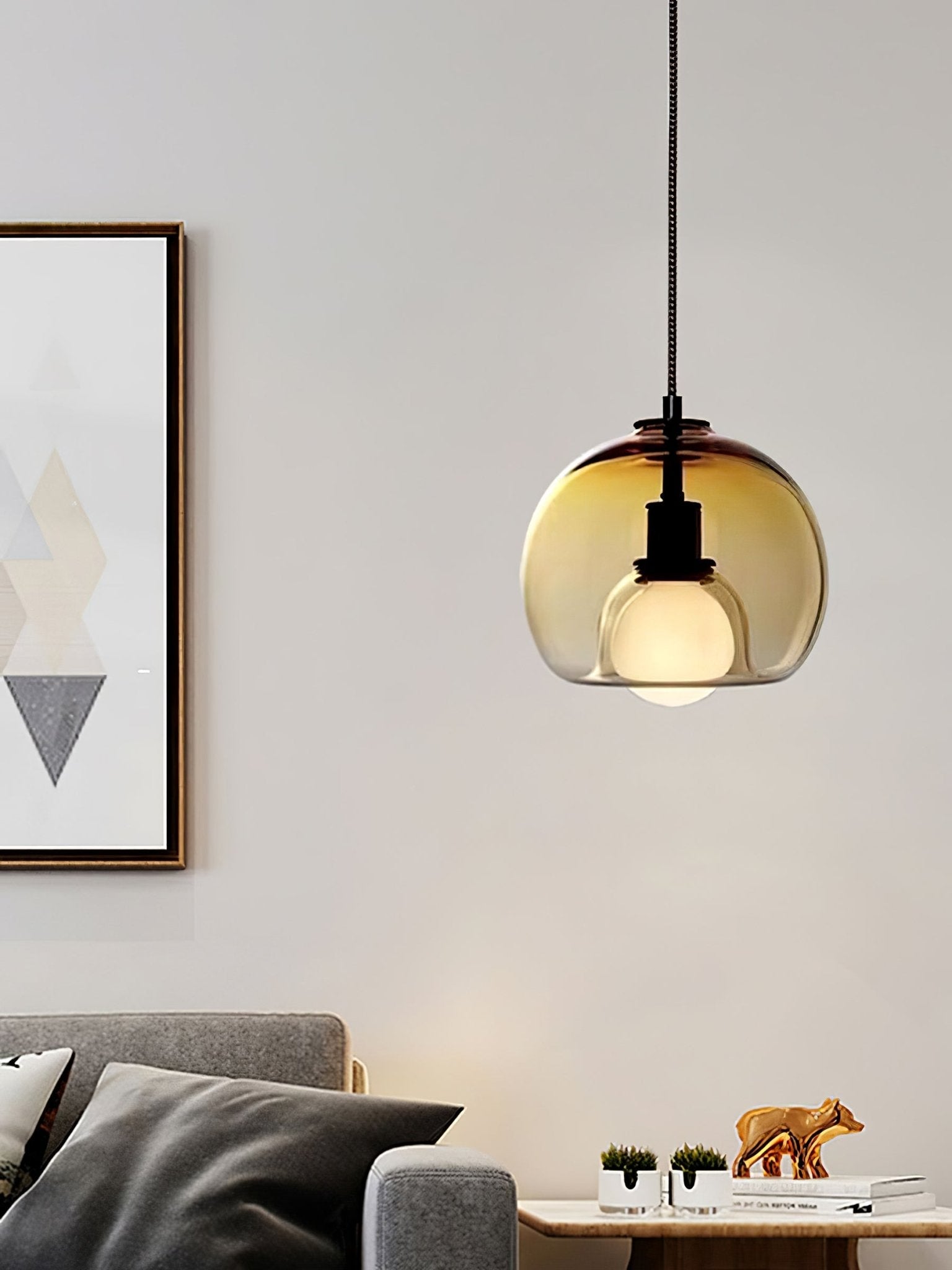Neritha Glass Contemporary Pendant Light - Neutral Decor