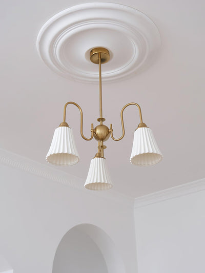 Mireine Chandelier Esther Ceramic Pleated Modern