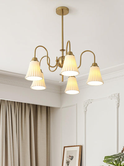 Mireine Chandelier Esther Ceramic Pleated Modern