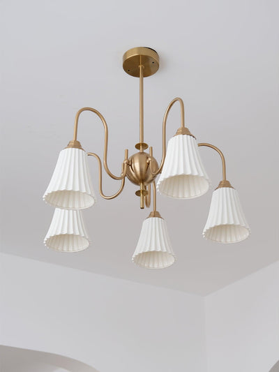 Mireine Chandelier Esther Ceramic Pleated Modern