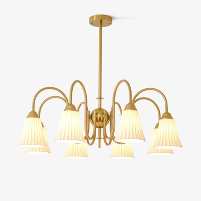 Mireine Chandelier Esther Ceramic Pleated Modern