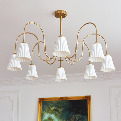 Mireine Chandelier Esther Ceramic Pleated Modern
