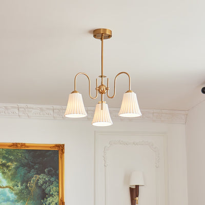 Mireine Chandelier Esther Ceramic Pleated Modern