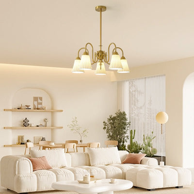 Mireine Chandelier Esther Ceramic Pleated Modern