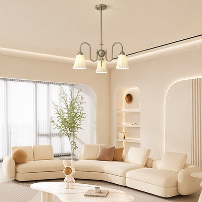 Mireine Chandelier Esther Ceramic Pleated Modern