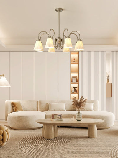 Mireine Chandelier Esther Ceramic Pleated Modern