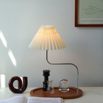 Ornelle Wood Fabric Artistic Table Lamp