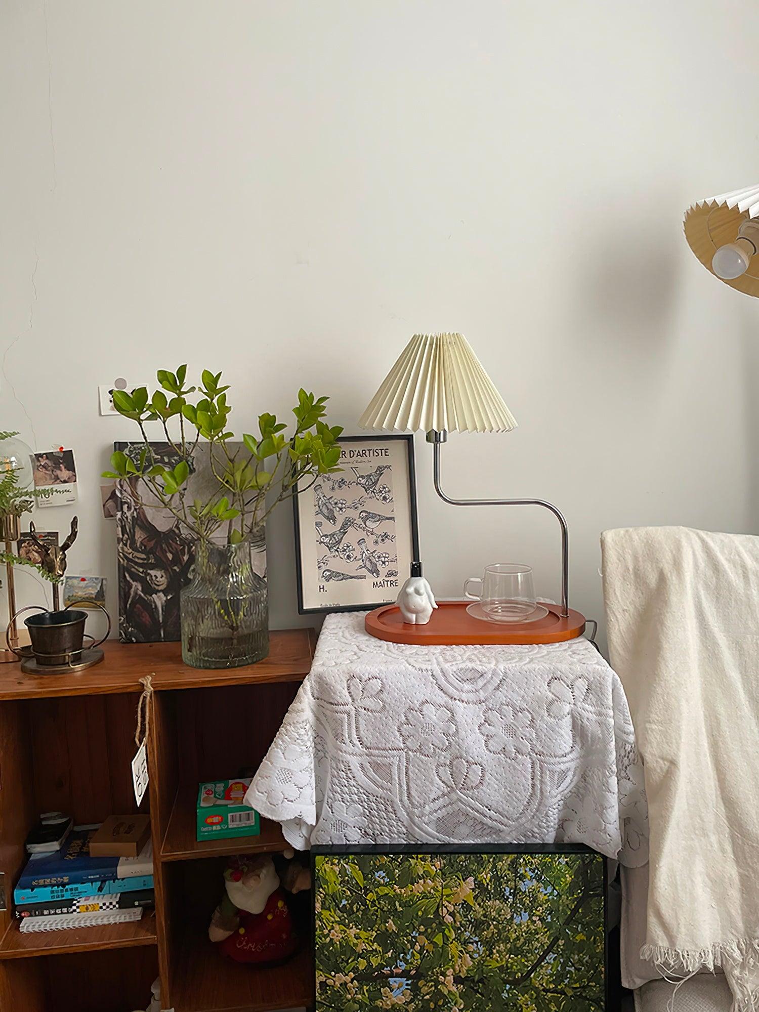 Ornelle Wood Fabric Artistic Table Lamp