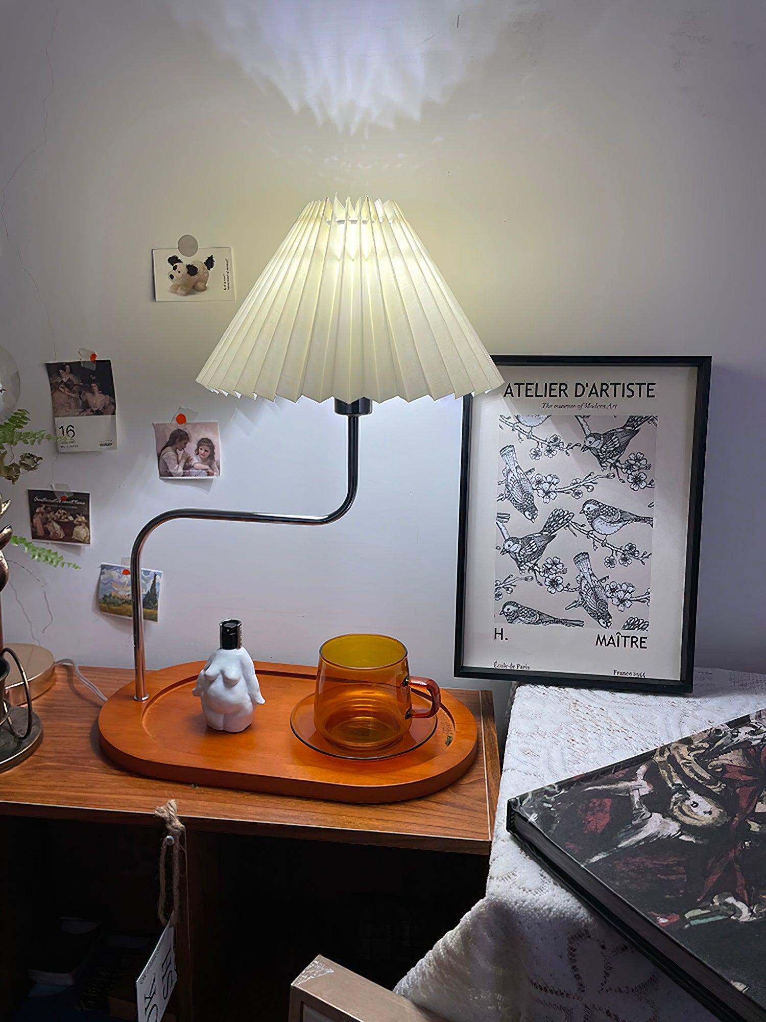 Ornelle Wood Fabric Artistic Table Lamp