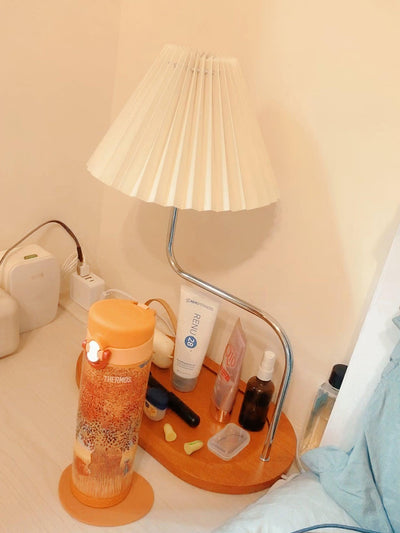 Ornelle Wood Fabric Artistic Table Lamp