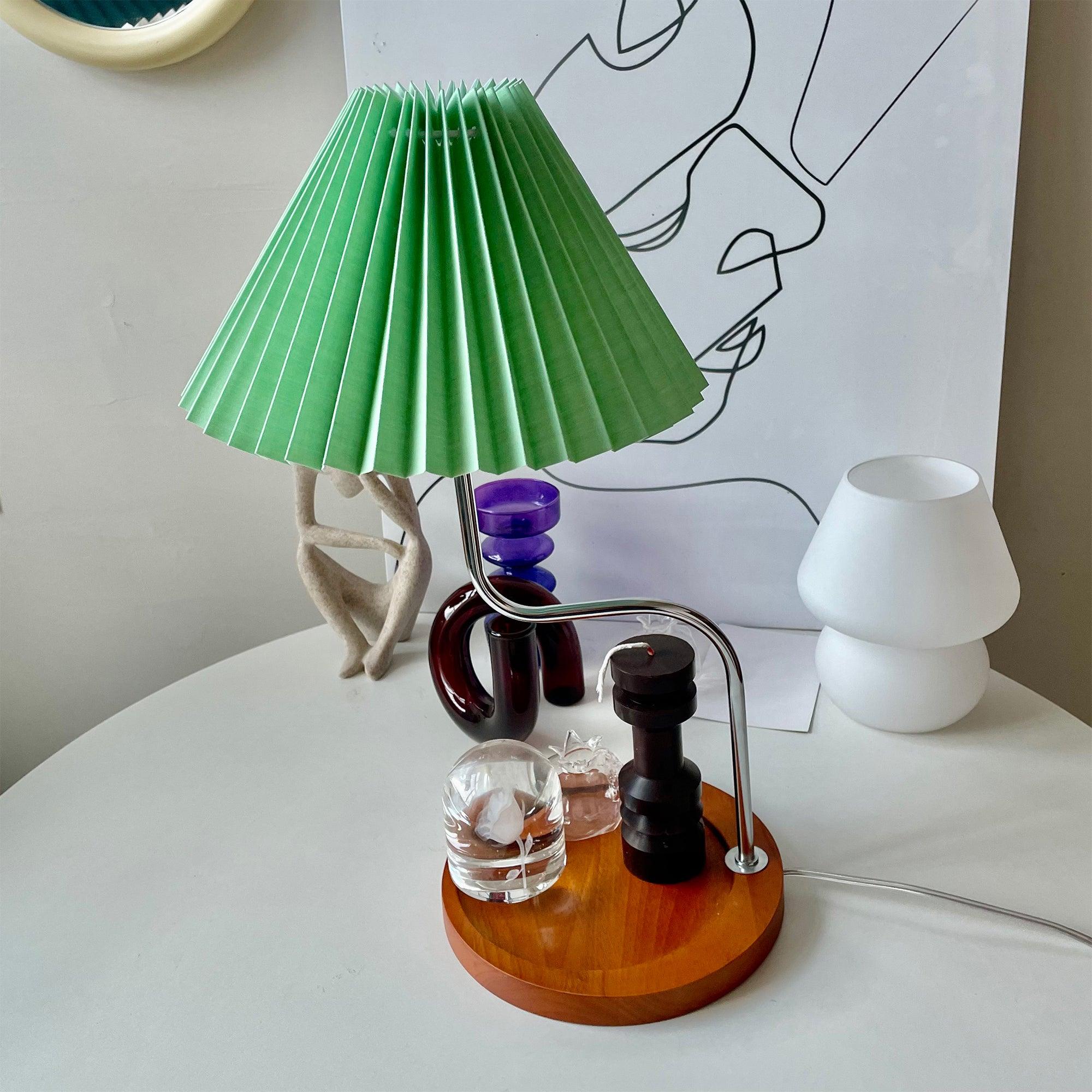 Ornelle Wood Fabric Artistic Table Lamp