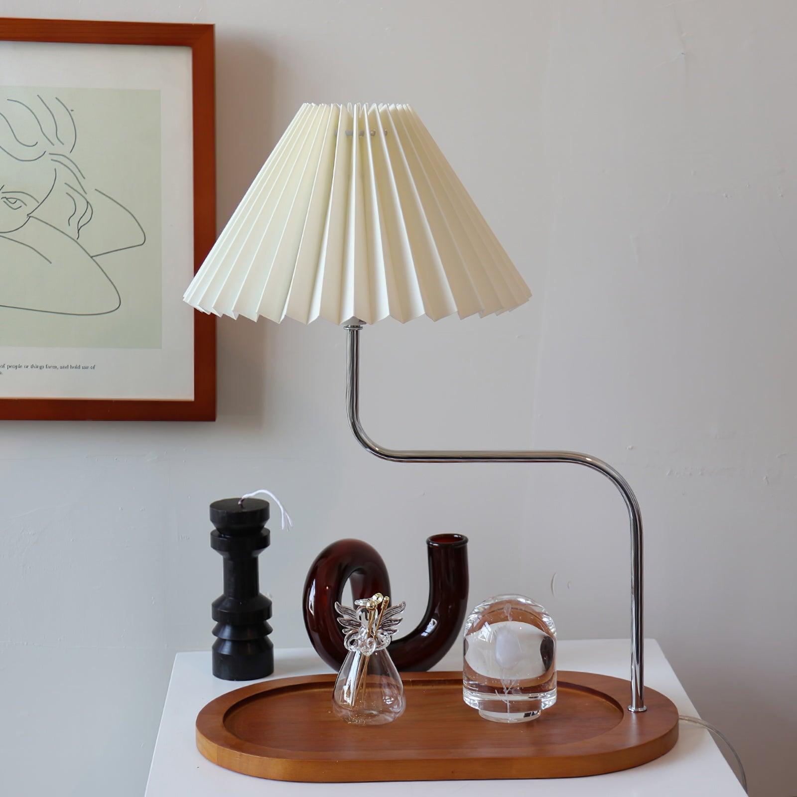 Ornelle Wood Fabric Artistic Table Lamp