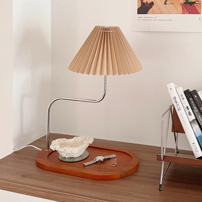 Ornelle Wood Fabric Artistic Table Lamp
