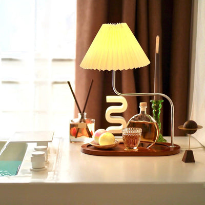 Ornelle Wood Fabric Artistic Table Lamp