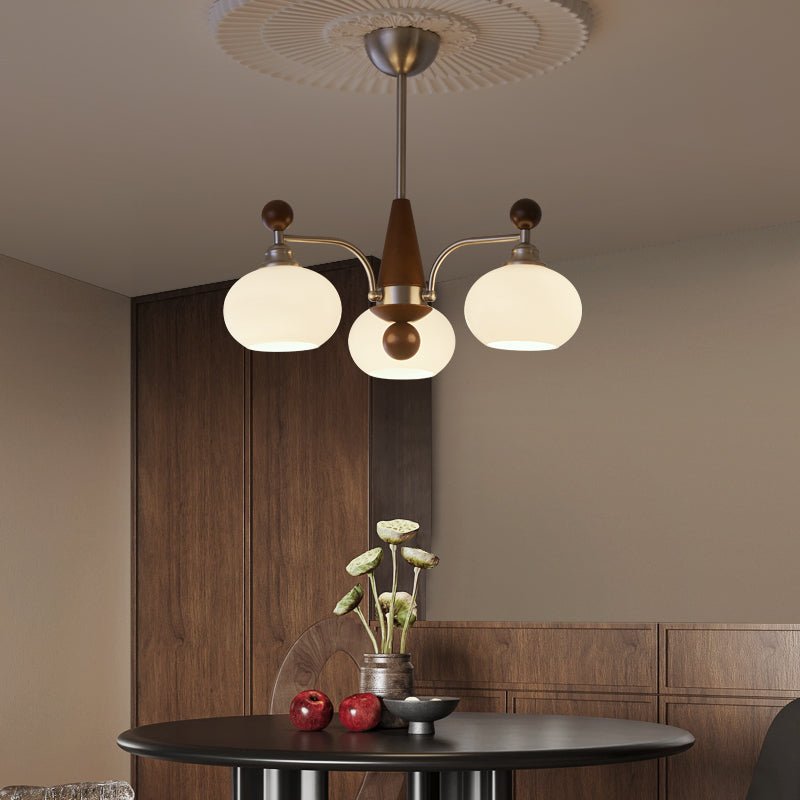 Ivloria Traditional Elegance Orbit Wood Glass Chandelier