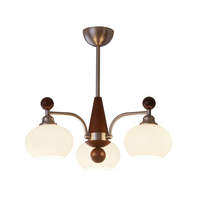 Ivloria Traditional Elegance Orbit Wood Glass Chandelier