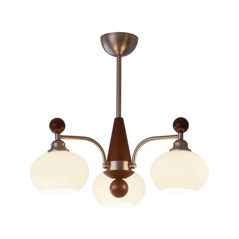 Ivloria Traditional Elegance Orbit Wood Glass Chandelier