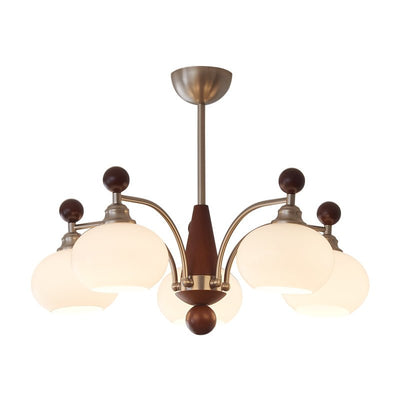 Ivloria Traditional Elegance Orbit Wood Glass Chandelier
